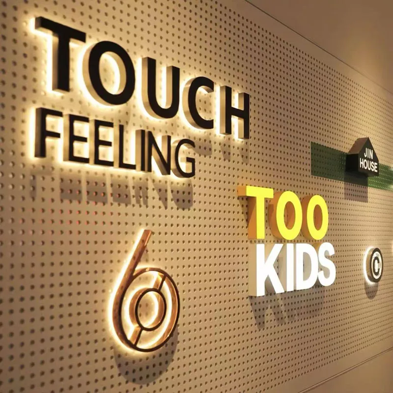 Customize  Door Plate Acrylic Led Sign Board Number Letter Hotel Stainless Steel Letters Outdoor Sign Board