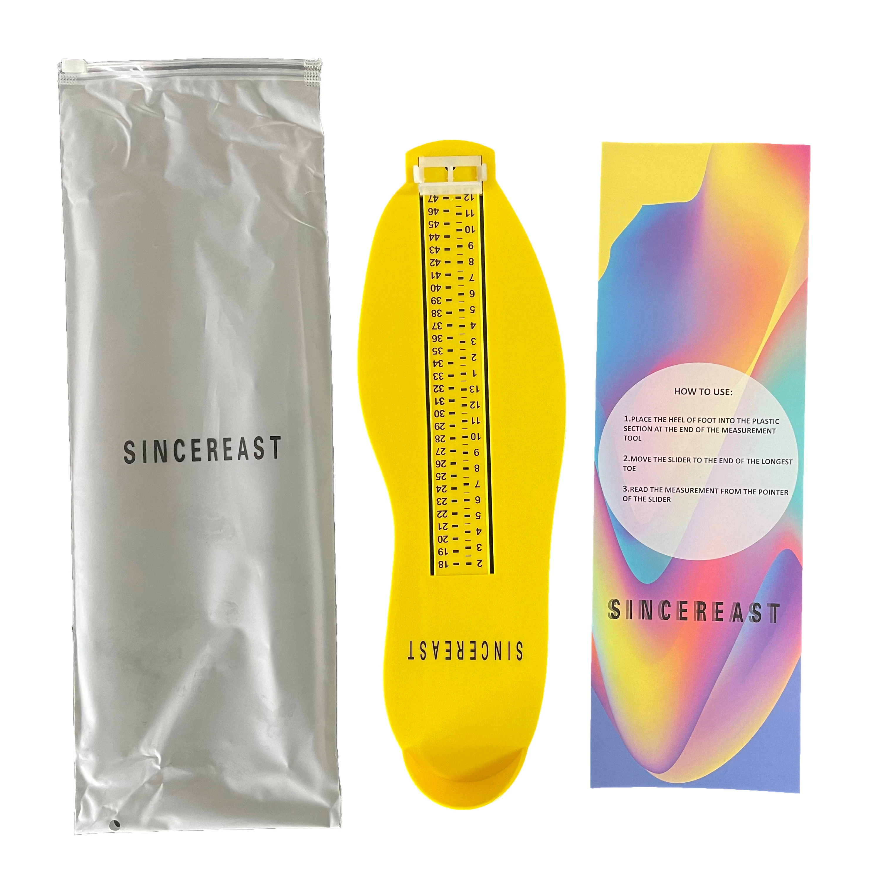 factory supply ABS foot pump with gauge, foot shoe size measure gauge tool device