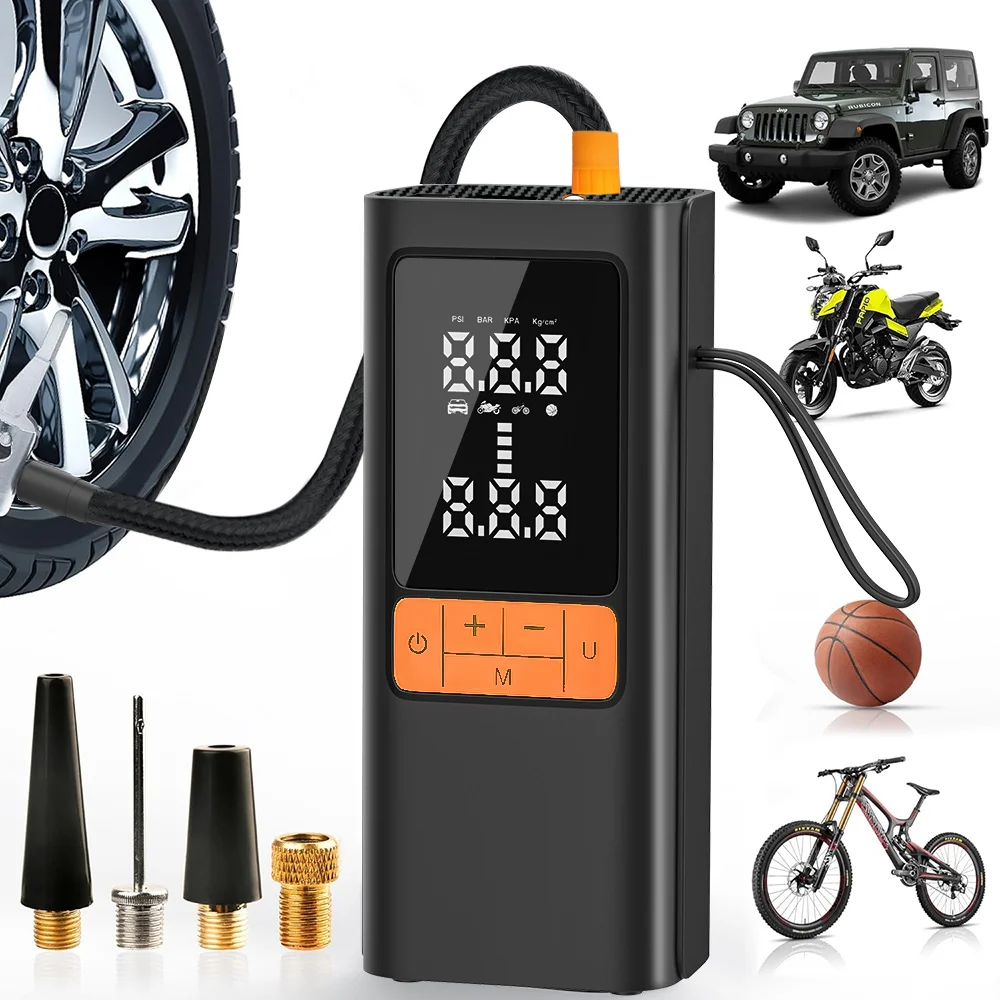 New design smart digital display car tire inflators portable air compressor air pump for car, bike, ball and motorbike