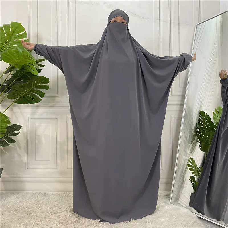 Wholesale custom Islamic Muslim jilbeb women Prayer dress long Khimar 2 pieces jilbab with nikab