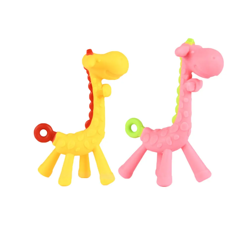 Sunnuo Hot Sell Baby Giraffe Stereoscopic Teeth Baby Teething Stick Silicone