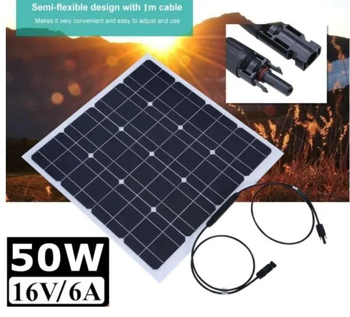 50W Monocrystalline Semi Flexible Solar Panel portable solar panel for RV