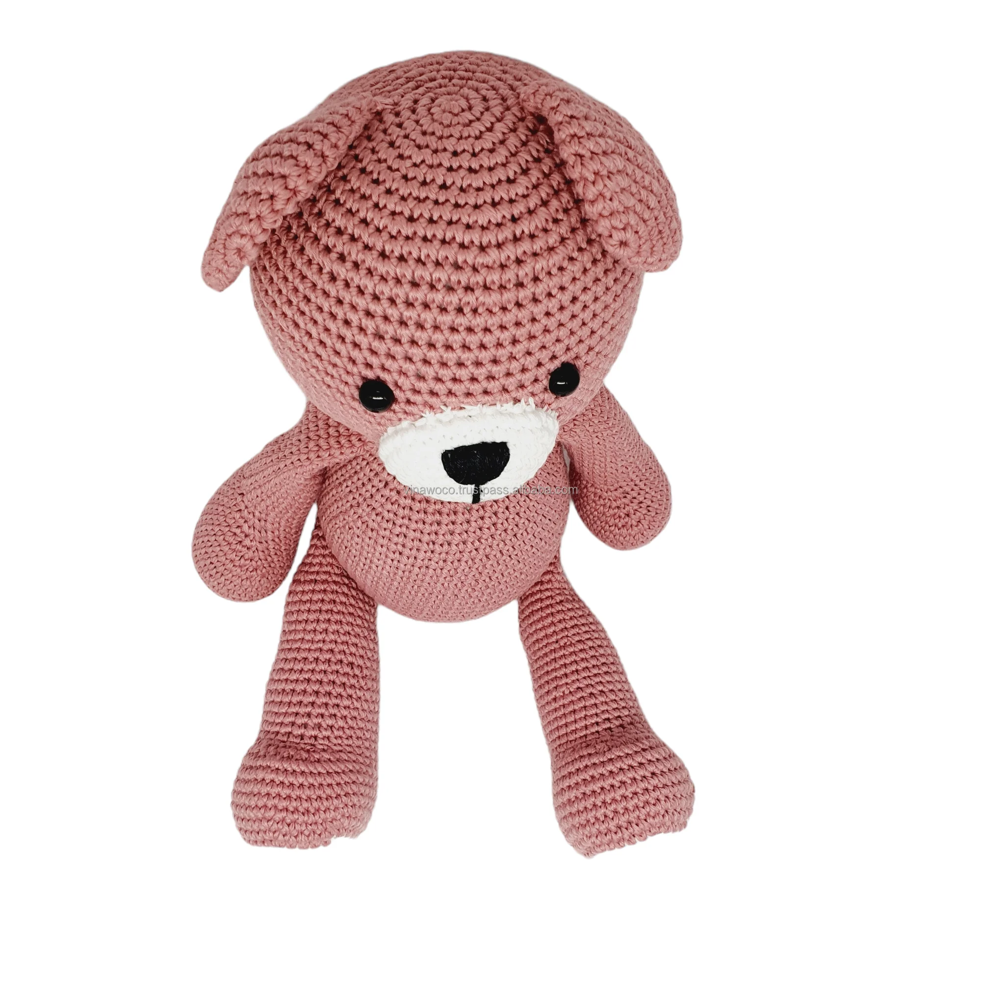 Crochet Toys Animal Plush Toy Cotton Crochet Animal Baby Rattle Toy Customized Plush Rabbit