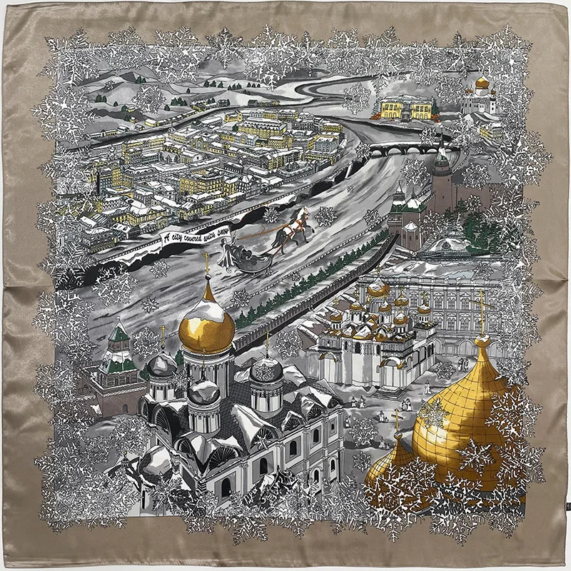 China Wholesale 2022 Spring Luxury Silk Satin Scarves Head Hijab 90x90cm Square Silk Bandana Scarf