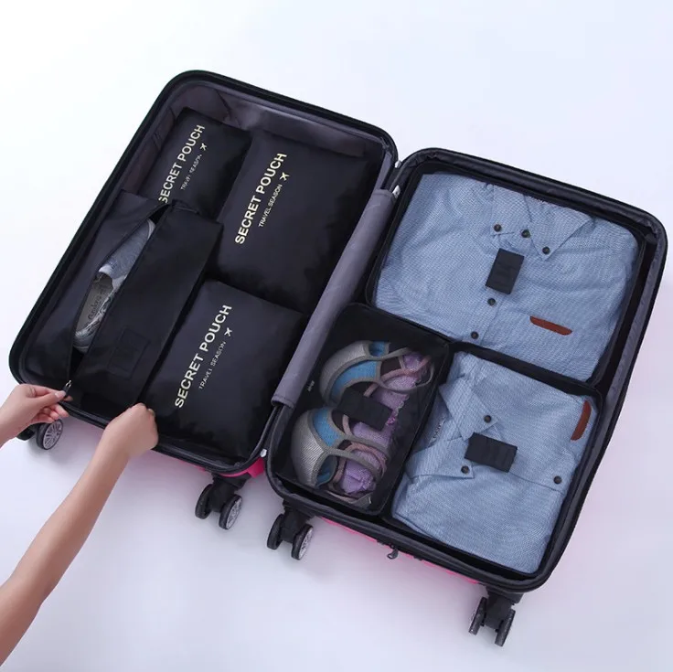 7pcs Travel Luggage Organizer Storage Bag Set  Clothes Underwear Socks Packing Cubes Travelling Bag