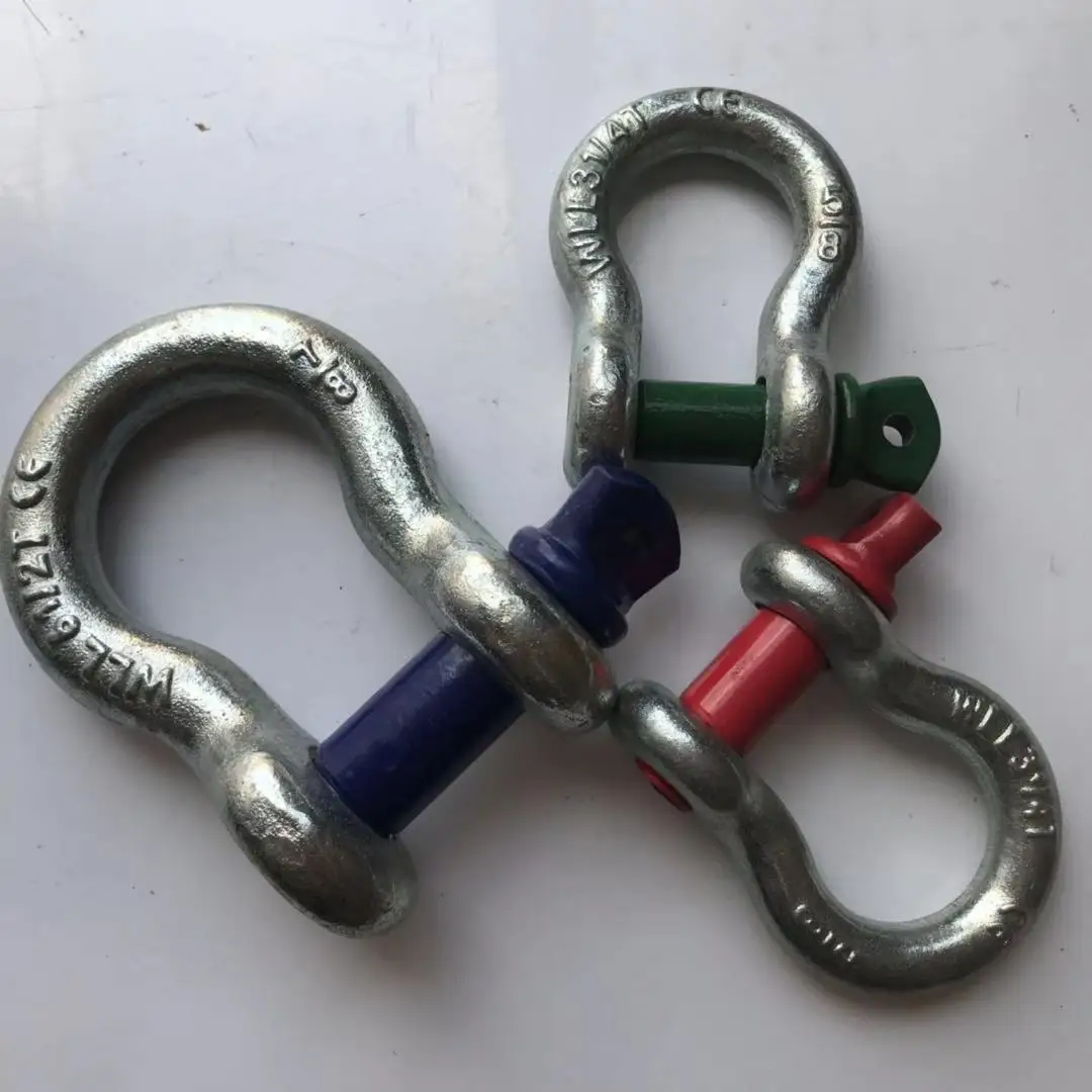 China Shackle Manufacturer Us Type Galvanised G209 Load Rated Bow Shackle Grillete for Para Carga
