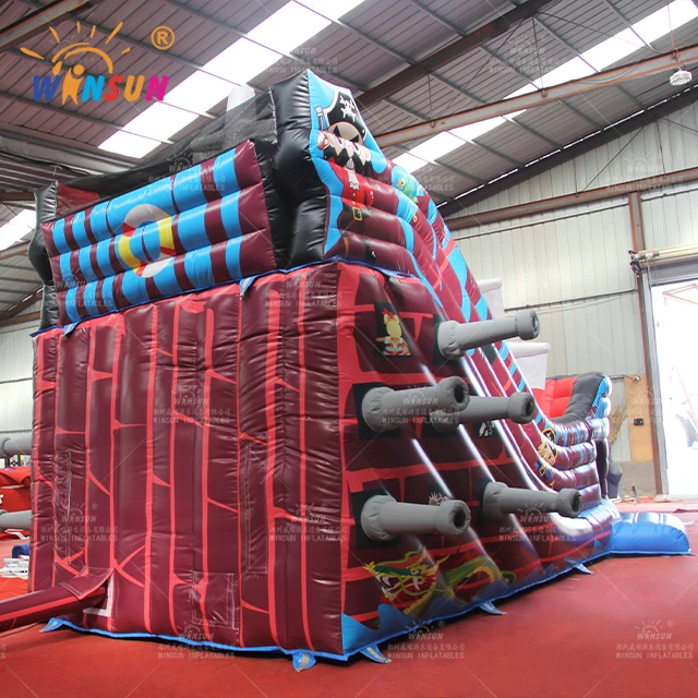 Amusement park inflatable pirate boat bouncers, park  rentals ship sale carnival park use pirate viking bounce  slide