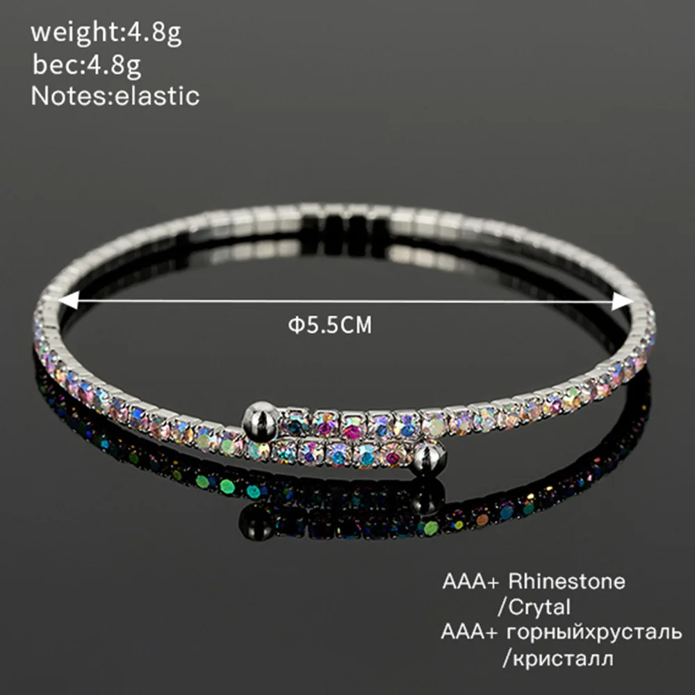 Crystal Rhinestone Bracelet Women Girls Delicate Multilayer Bracelet 6 Rows Layered Bracelet Jewelry for Prom Party Wedding