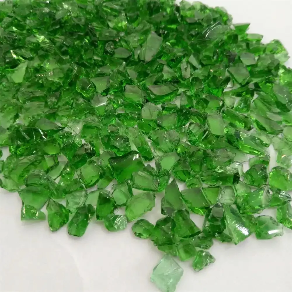 Natural  glass blocks for art landscaping slag glass rock wholesale price