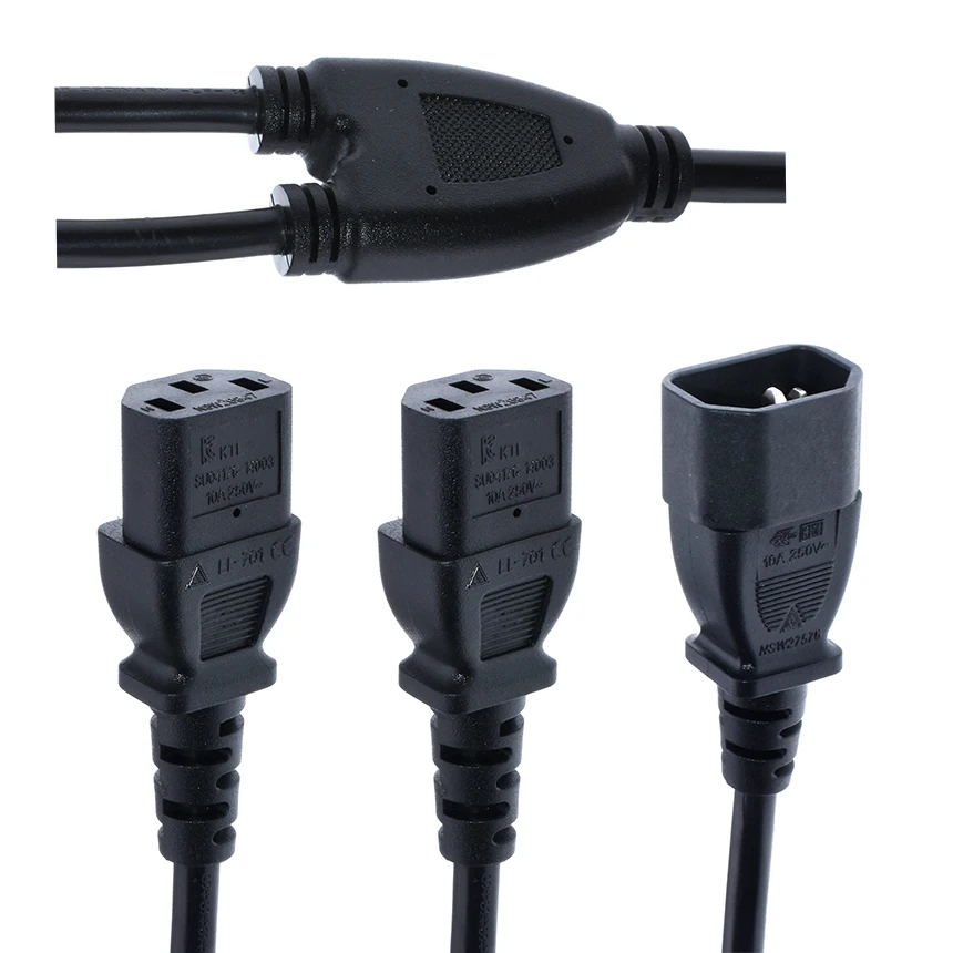 Кабель-разветвитель IEC 320 C20 «папа»-«Мама» 2 шт. C13 шнур питания кабель для