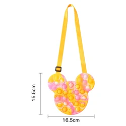 Amazon Hot Silicone Shoulder Fidgets Bubble Toys Micky Bags Designer Gift For Girls pop Kids Purses
