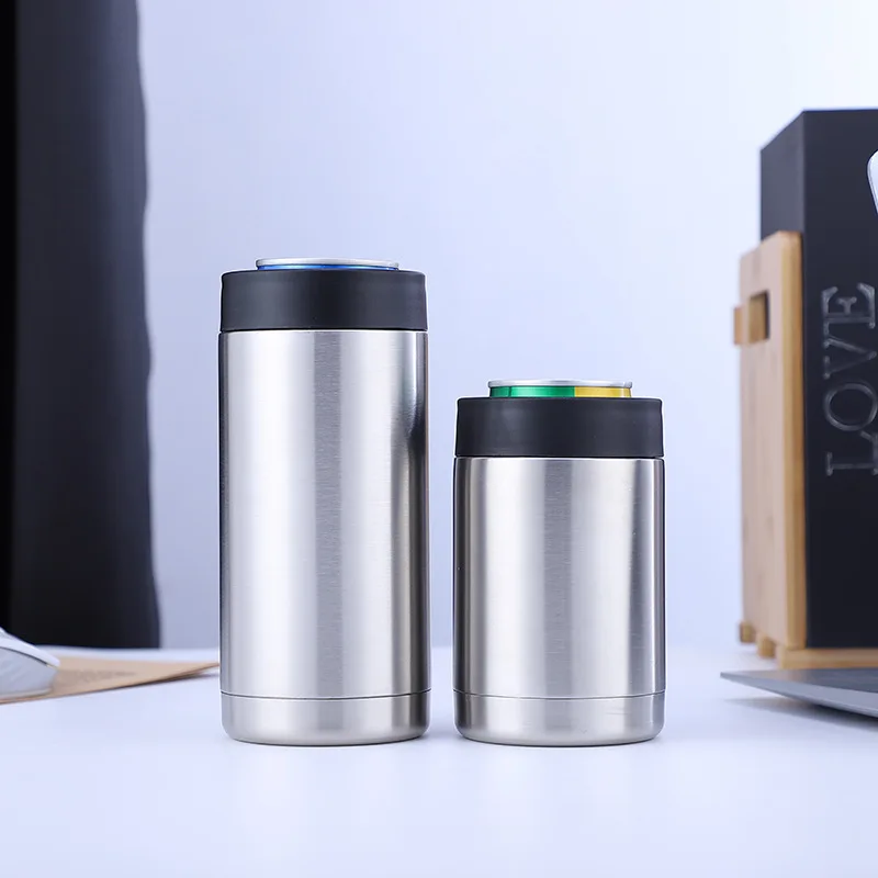 12/14/17oz can cooler stainless steel travel coffee cup and can cooler slim can cooler beer