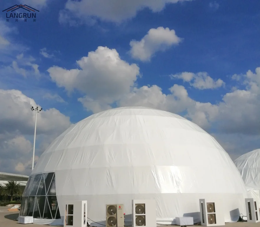 Langrun Wholesale High Quality 15M 18M 20M 30M Outdoor PVC Igloo Geodesic Dome Tent For Outdoor Events Marquee House