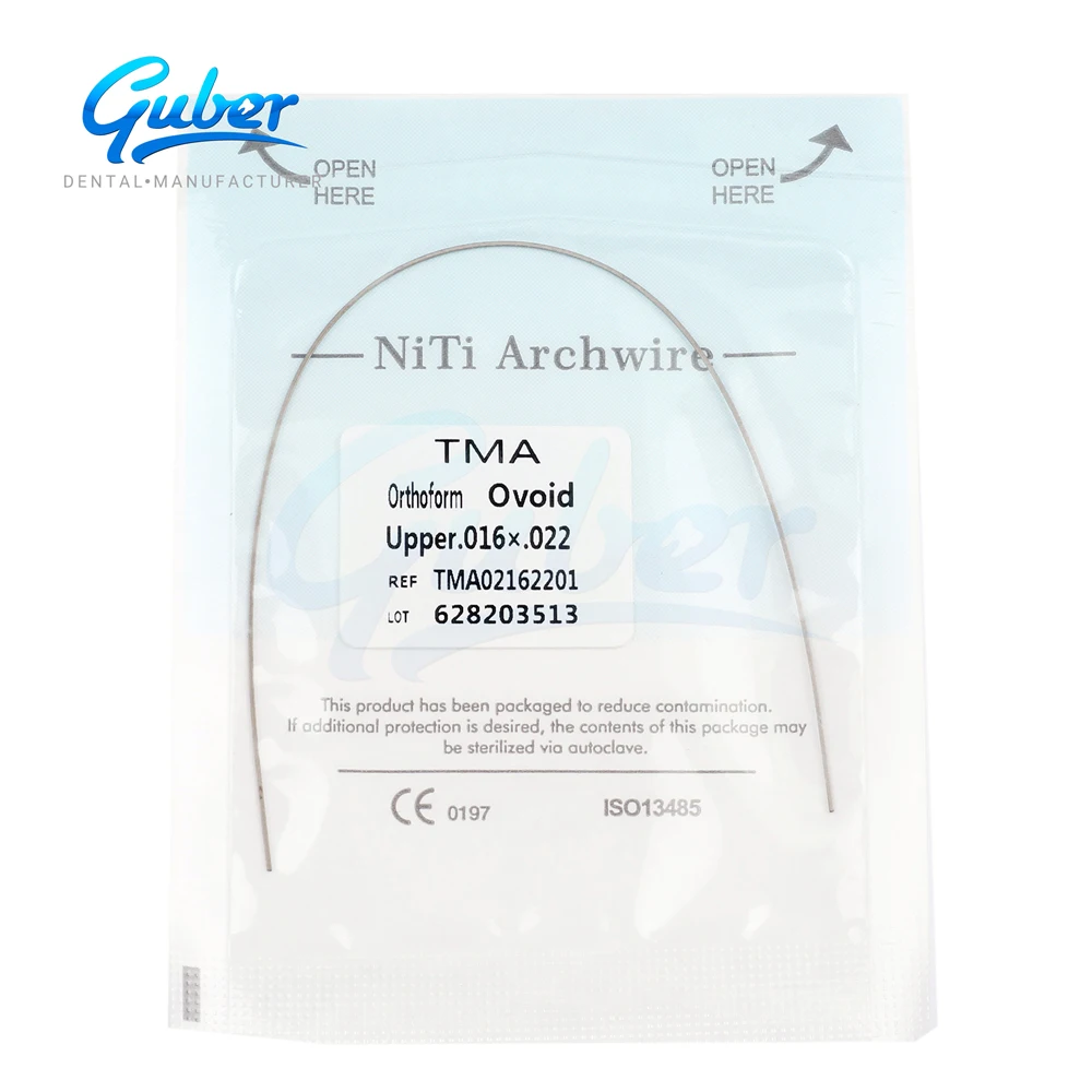 Manufacture Guber orthodontic equipment super elastic niti arch wires orthodontics thermal activated arch wires