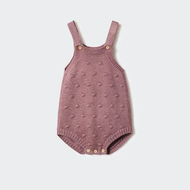 Girl Pink Clothes with Pom Pom Baby Suspender Trousers Baby Cotton Romper