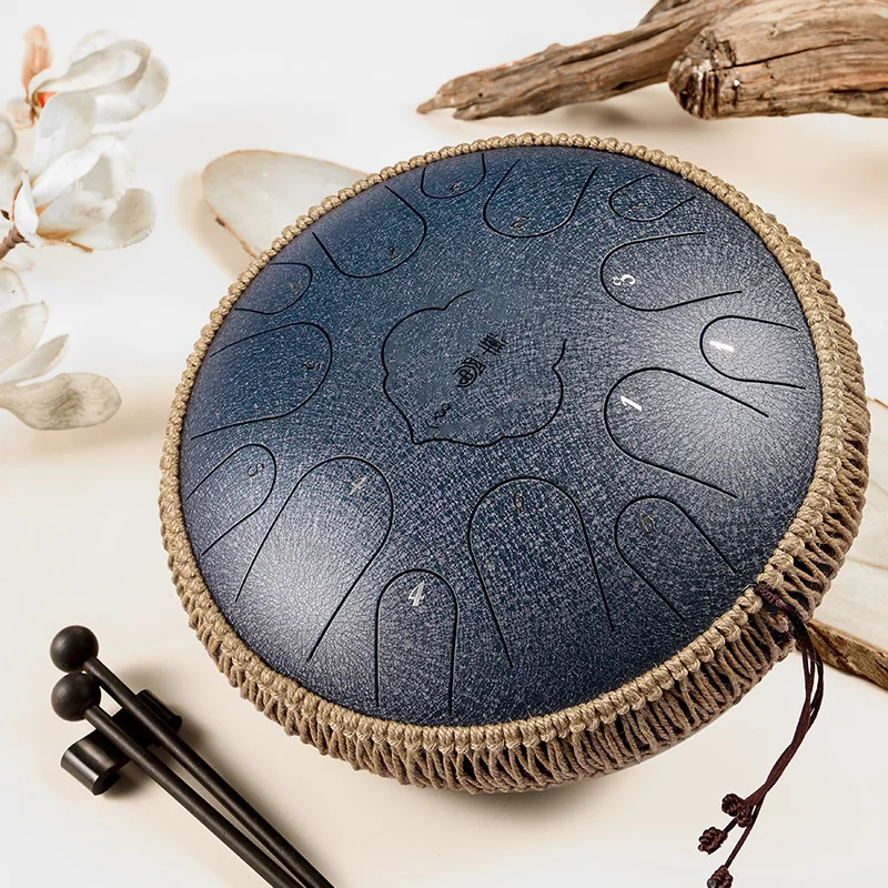 Huashu Carbon Steel Tongue Drum 15 notes Handpan Musical Instruments Drums