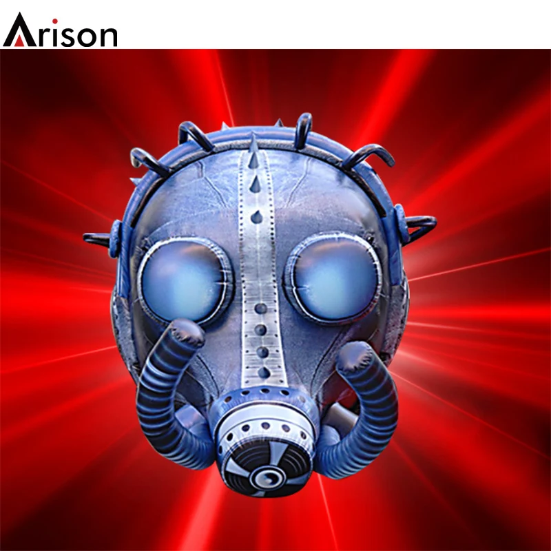Halloween theme OEM custom huge oxford cloth inflatable gas mask for inflatable cartoon model