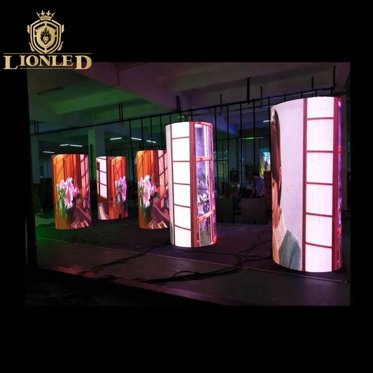 Hd Lionled цветные фотографии чистый мягкий полный изогнутый программируемые панели рекламный экран гибкий светодиодный дисплей