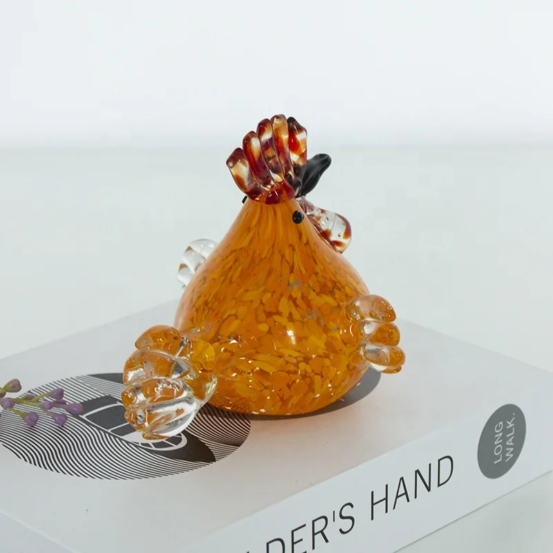 Best selling hand blown decorative elegant Murano glass rooster chicken animal figurines