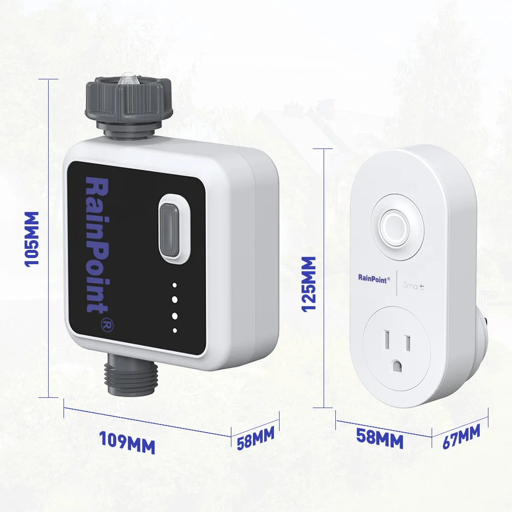 WI-FI Controlled 1-zone Tap Timer with socket gateway for outdoor home irrigation