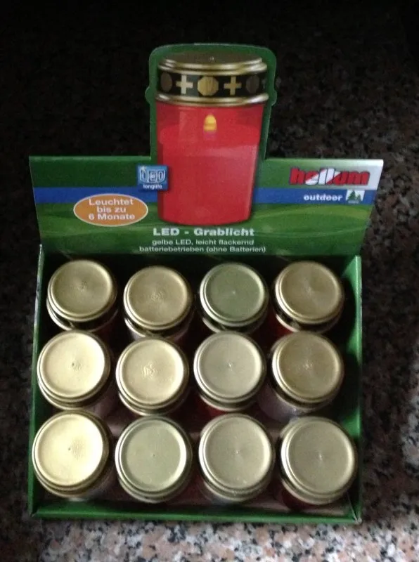 IP44 OEM ODM ручная пресс-форма для воды доказательство похорон кладбище вечные свечи светодиодные грубые свет лампы в форме свечи