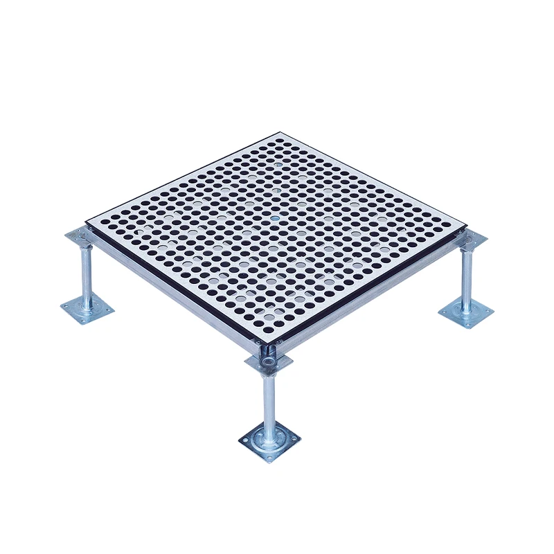 Access data center perforated raised access floor tiles