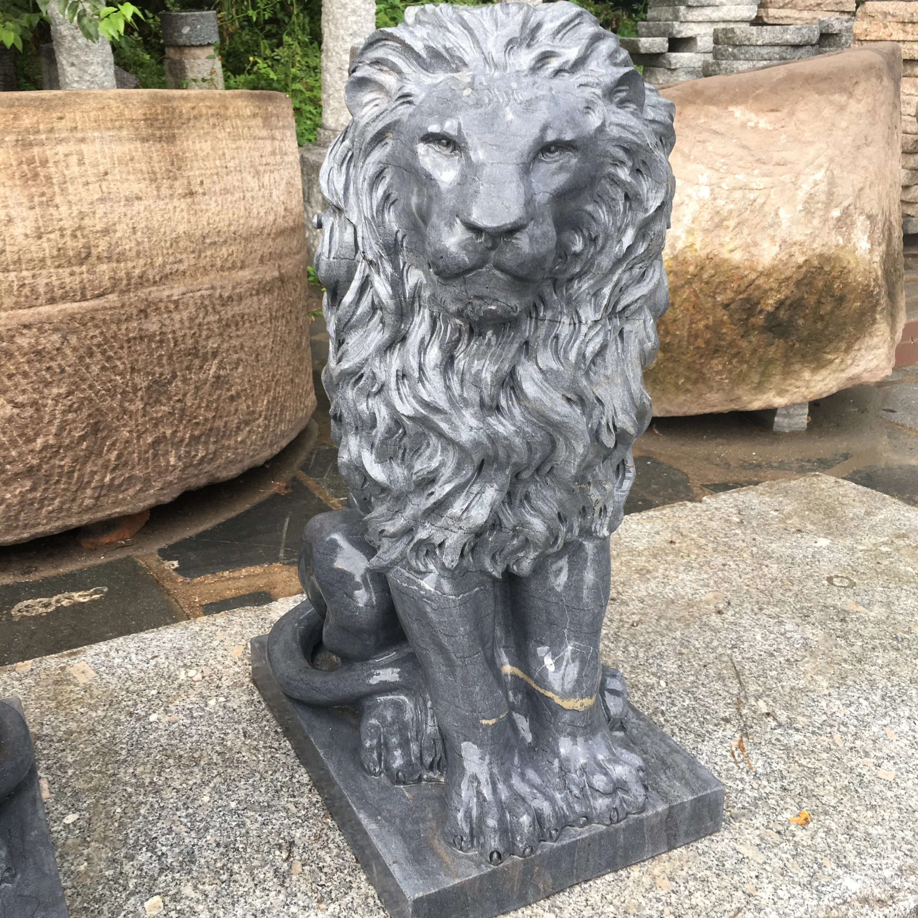 garden decoration stone lion statue animal sculpture limestone statue