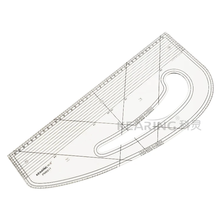 Kearing Acrylic Pattern Master 3mm Thick Acrylic Rigid plastic 40cm Metric Curve Ruler for Pattern-making Multi-purpose #PM6511