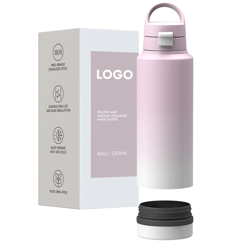 Travel Dog Water Bottle with Food Container Stainless Steel Double Wall Sports Bottle Vacuum Flask With Bottom Compartment