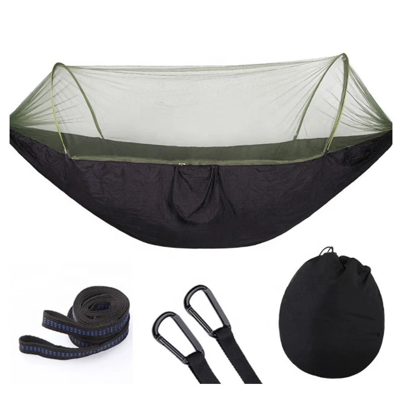 Custom print adults outdoor camping hammock with net ultralight parachute nylon travel hammock