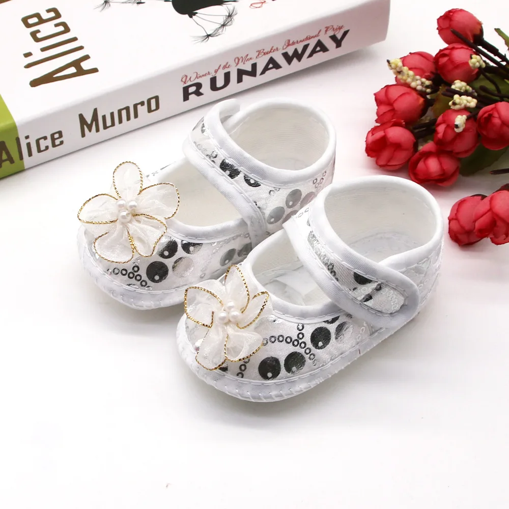 2024 New Newborn Baby Shoes 0-1 Year Old Girl Princess Shoes 2-5-7-9 Month Little Flower Dress Shoes