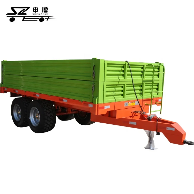 Heavy Duty Silage Trailer 4 Wheel Farm Tractor Tipper Trailer 10T