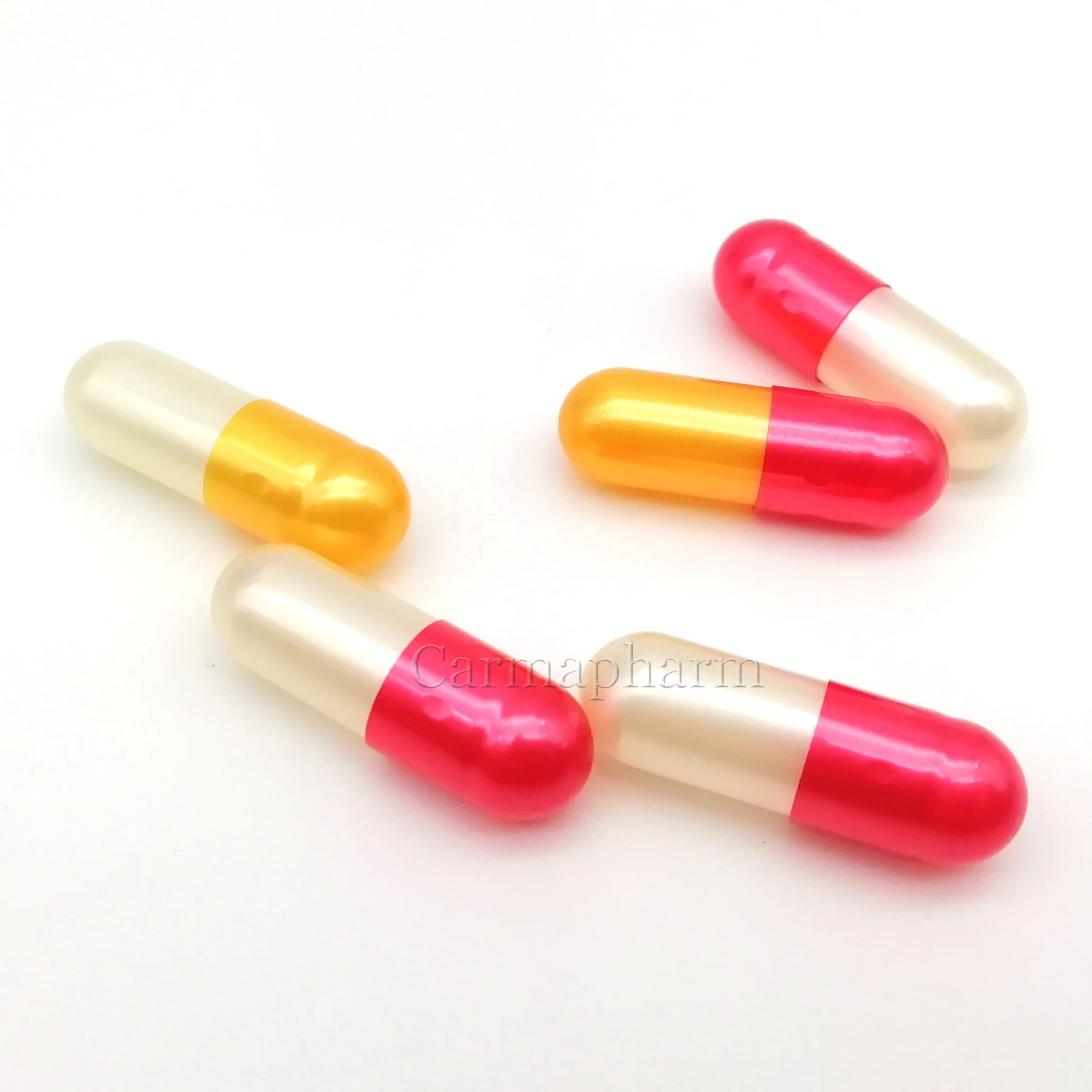 Metallic Shinning Red Color Golden Empty Gelatin Metalized Capsules