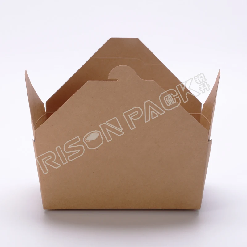 Disposable Take Away to Go Packaging Container Custom Printed Kraft Lunch Food Paper Box for Food