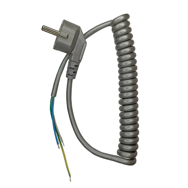 Sotesin British Standard 250V 16A 3 pin   PVC Power Plug Spiral curly  Cord with uk plug 10 core spiral cable