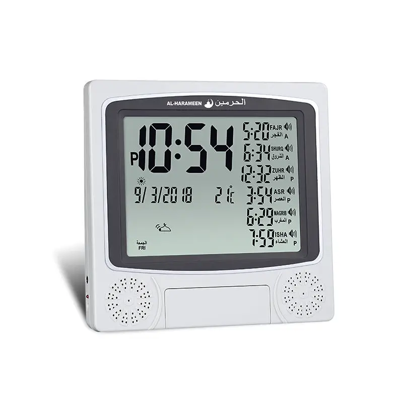 Hot Selling  Islamic mosque prayer Muslim gift LCD alharameen azan clock desktop
