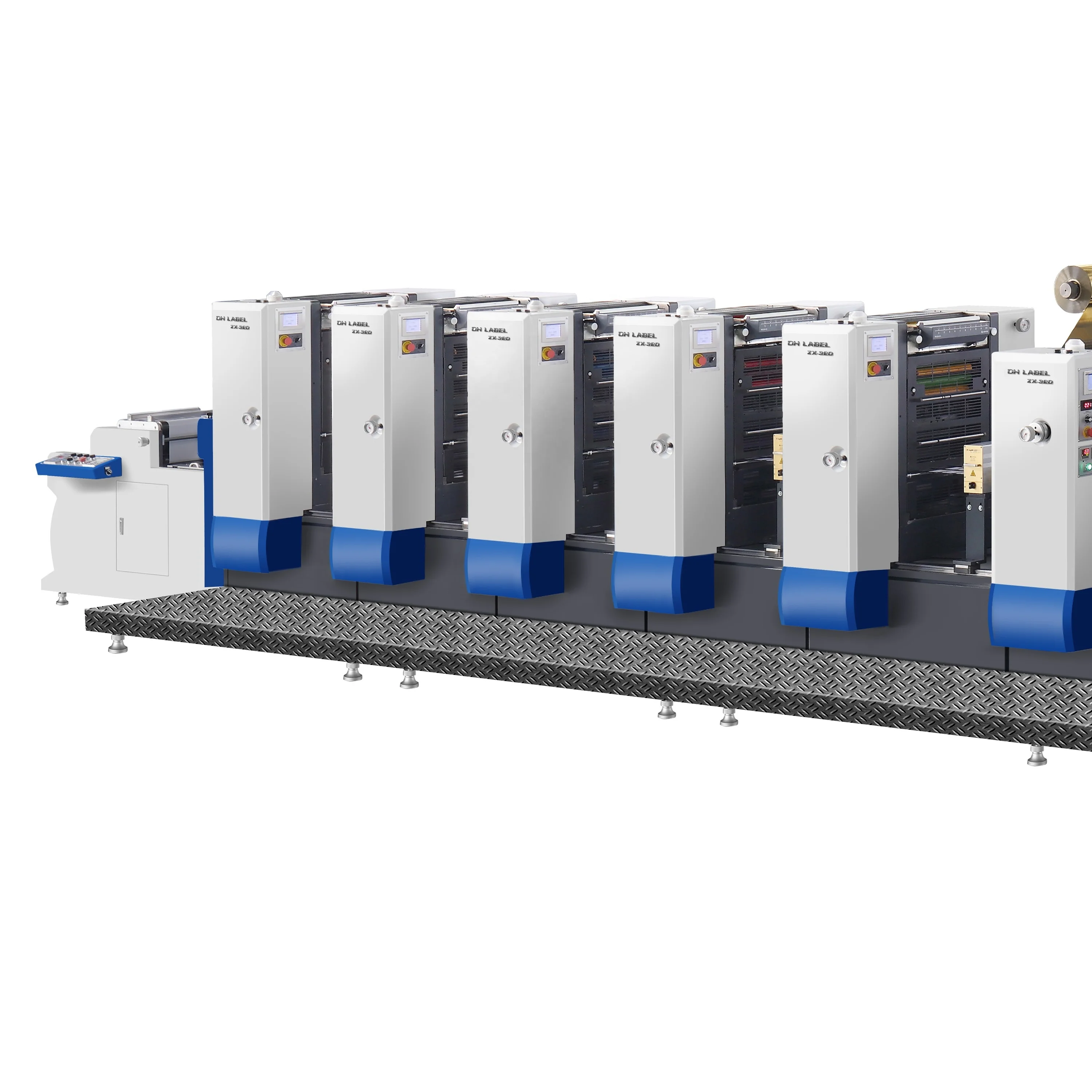 ZX-320 Intermittent Label Paper 4 5 6 Color Offset Printing Machine with Die-cutting