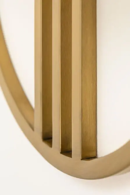 Modern Luxury Living Room Mirrored Wall Shelf Oval Shaped Stainless Steel Brushed Gold Wall Mirror Decor For Home Hotel