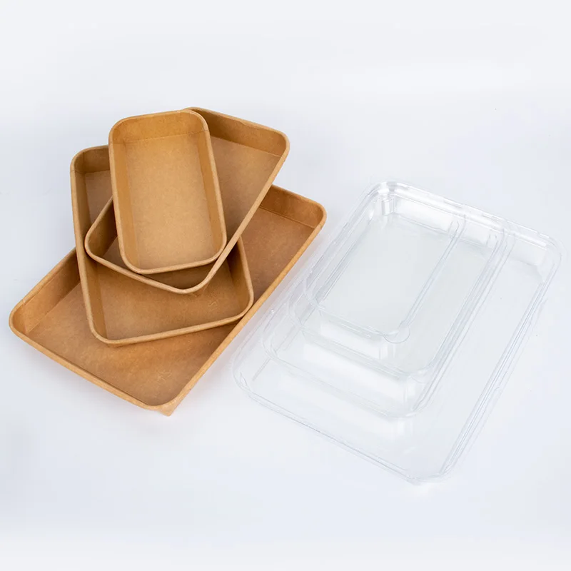 Disposable kraft paper boat tray with PLA/PE coating fast food paper tray
