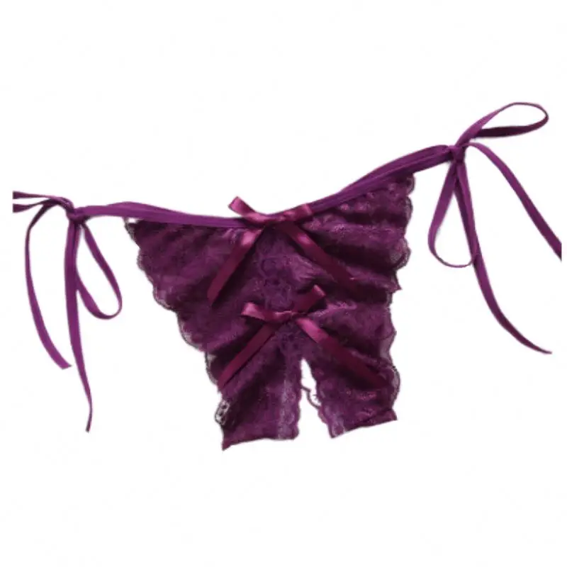 
Womens Lace Briefs Crotchless Thong Sexy Underwear Panties 