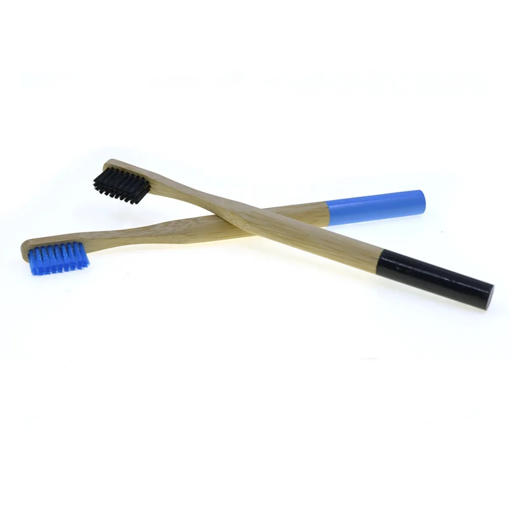 Bamboo Toothbrush Logo Engraved With Charcoal tapered Bristle Adult Toothbrush