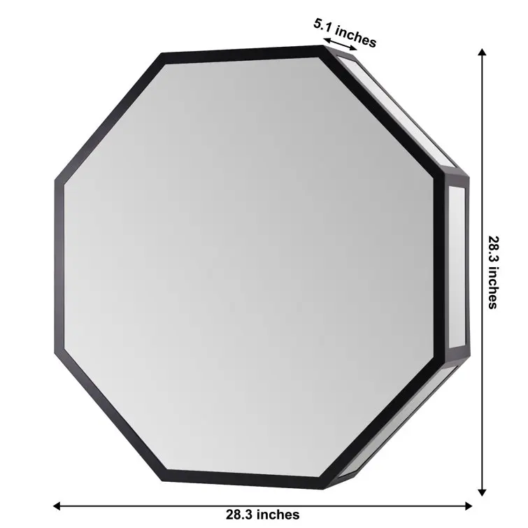 70cm Large Octagon Modern Nordic Luxury Led Glass Mirror Home Smart Infinite Magic Mirror RGB Color Changing Wall Lamp