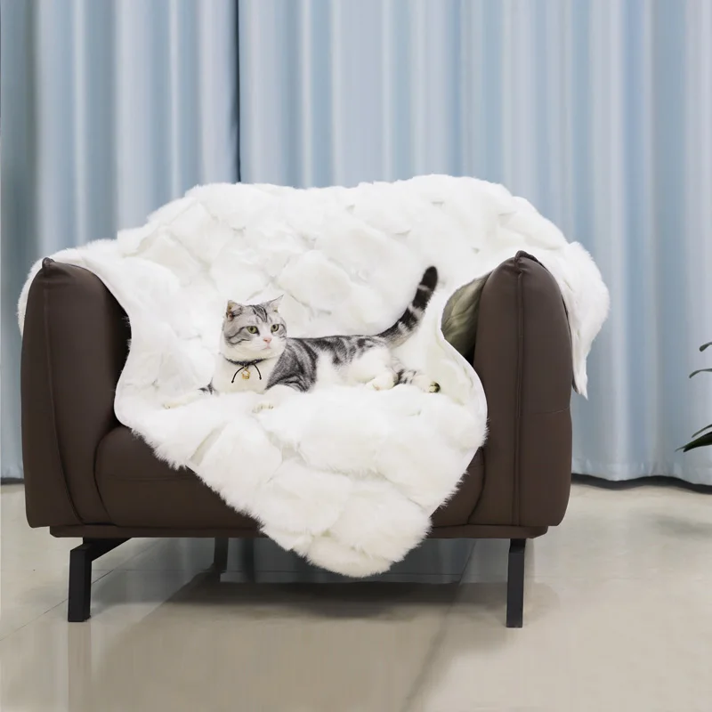 2022 new design of sofa cover wholesale couch Faux Fur blanket sofa protector