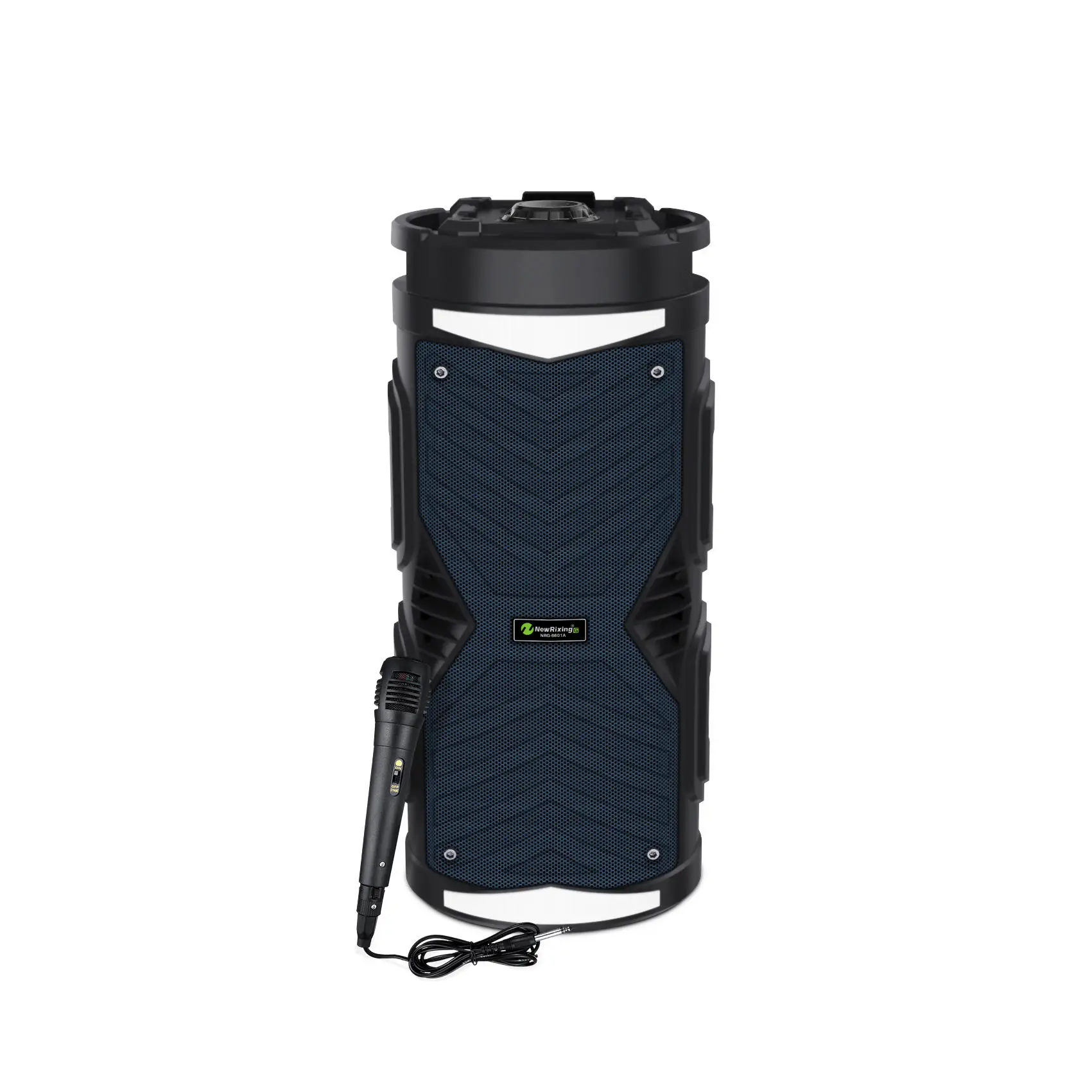 Retro Fashion Dual 6 Inch Portable Professional Rechargeable  Wireless Boom Box With Color Led Light Party Speaker