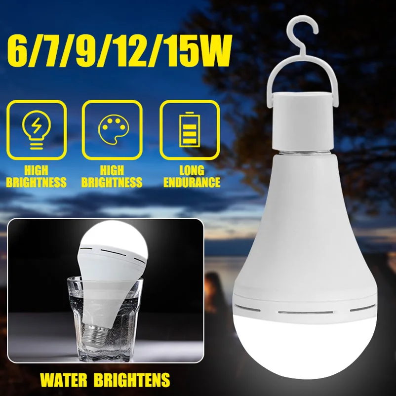Rechargeable Led Emergency Bulb Light Rechargeable Battery Bulb Lamp E27 9w 12w 15w 1200mah