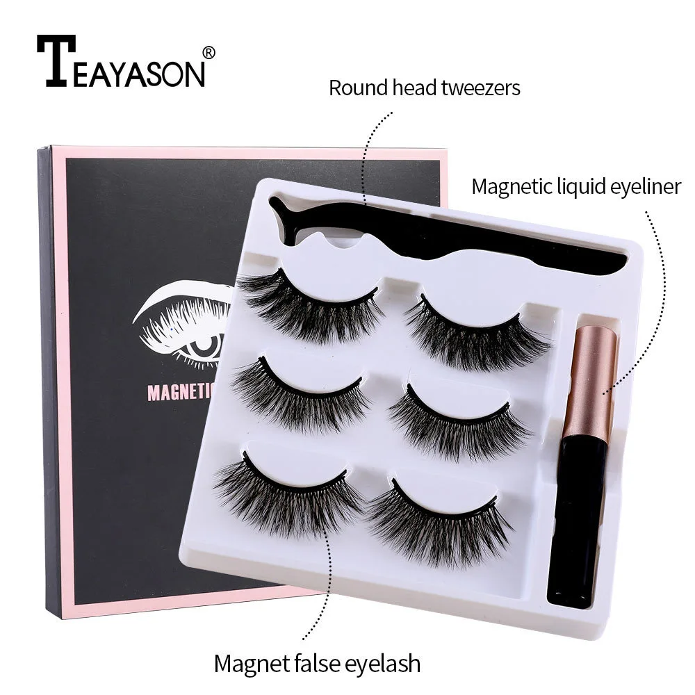 Queena High quality magnetic eye lashes false eyelashes kit with magnetic eyelash kit private label natural magnetic eyelash