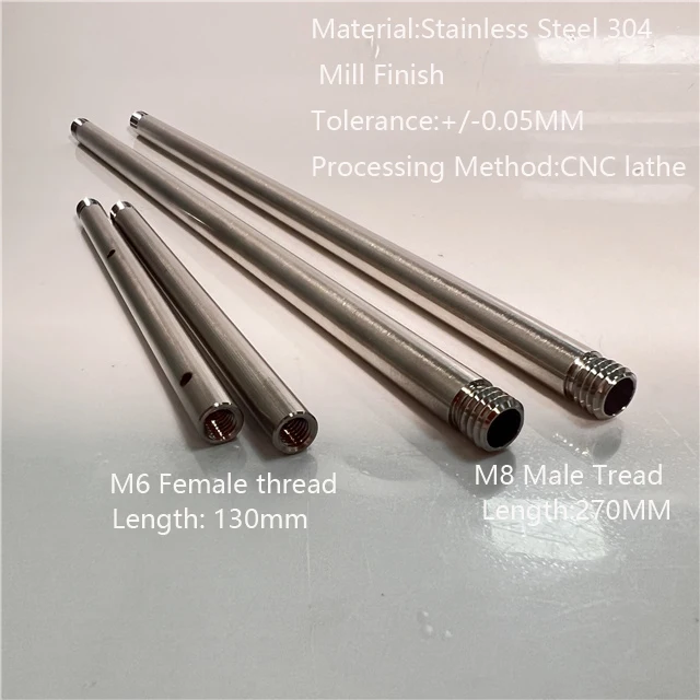 Stainless Steel 304 Threaded Tubes Inner Inner Threading Steel Tubes Stainless Steel Outer Male Threaded Tubes