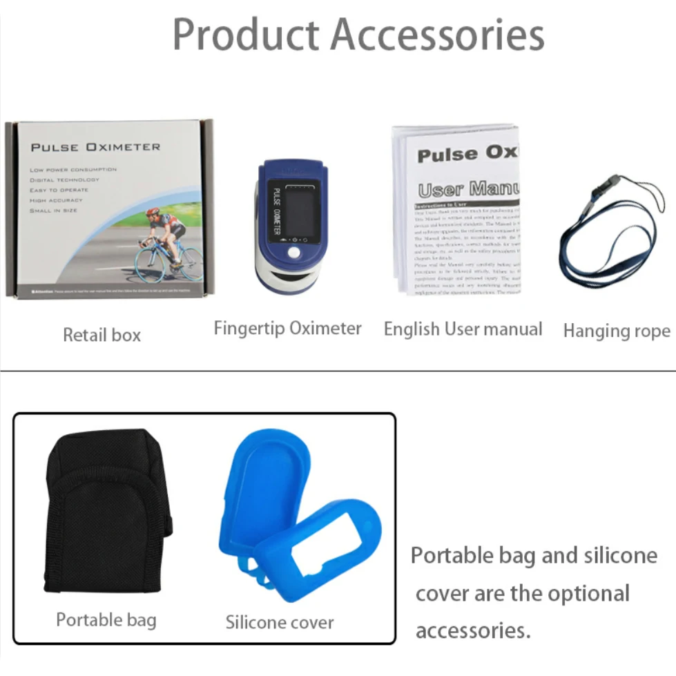  Portable Fingertip Pulse Oximeter SPO2 Monitor with OEM