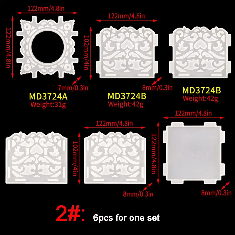 A450 Hollowed Tissue storage box silicone mod DIY resin storage box paper box silicone mold