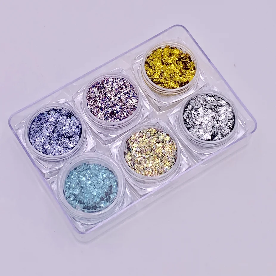 Charming multiple colors customized cosmetics 6 in a pack private label makeup eyeshadow glitter